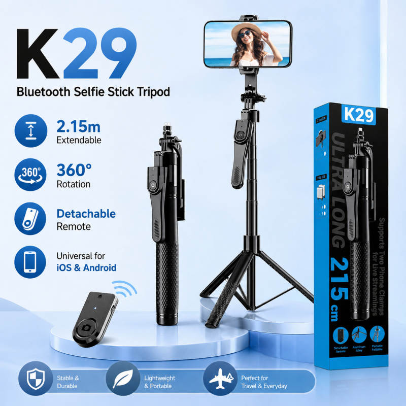 Photography Basics - ขาตั้งกล้องเซลฟี่บลูทูธ 2M พร้อมรีโมท, ขาตั้งโทรศัพท์แบบยืดได้อเนกประสงค์สำหรับไอโฟน แอนดรอยด์, ไลฟ์สตรีมมิ่งวิดีโอบล็อก