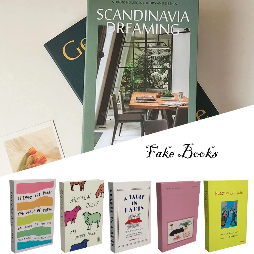 Photography Book - แฟชั่นตกแต่งบ้านหนังสือปลอมสไตล์โมเดิร์นพับหนังสือชั้นวางหนังสือจําลองการถ่ายภาพ Prop Book