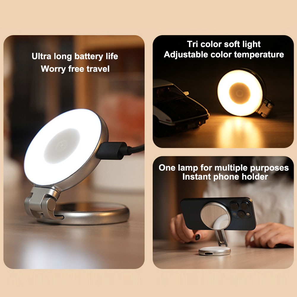Photography Videos Free - ไฟเซลฟี่แม่เหล็ก 3-in-1 พร้อมกระจกและไฟ LED เติมแสงสำหรับการเดินทาง ใช้กับโทรศัพท์มือถือสำหรับเซลฟี่/ถ่ายภาพ/วิดีโอคอนเฟอเรนซ์