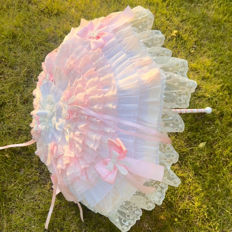 ร่มผีเสื้อสีชมพูขาว ลูกไม้ทำมื - Photography Umbrella บทวิจารณ์และราคา